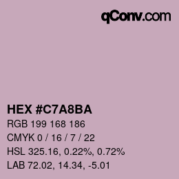 Color code: HEX #C7A8BA | qconv.com