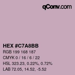 Color code: HEX #C7A8BB | qconv.com