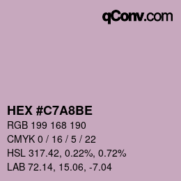 颜色代码: HEX #C7A8BE | qconv.com
