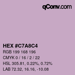 Farbcode: HEX #C7A8C4 | qconv.com