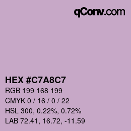 カラーコード: HEX #C7A8C7 | qconv.com
