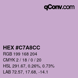 Color code: HEX #C7A8CC | qconv.com