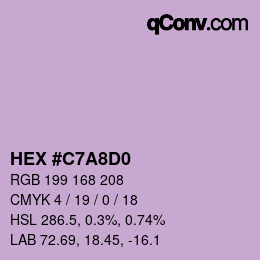 Farbcode: HEX #C7A8D0 | qconv.com