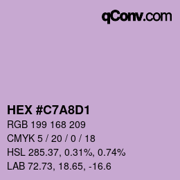 Color code: HEX #C7A8D1 | qconv.com