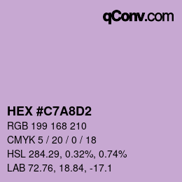 カラーコード: HEX #C7A8D2 | qconv.com