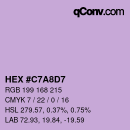 カラーコード: HEX #C7A8D7 | qconv.com