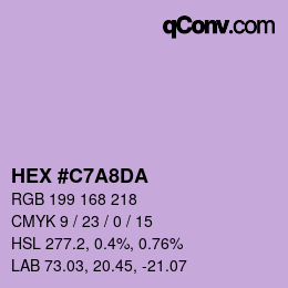 カラーコード: HEX #C7A8DA | qconv.com