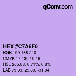 カラーコード: HEX #C7A8F0 | qconv.com