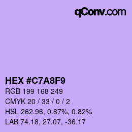 Color code: HEX #C7A8F9 | qconv.com