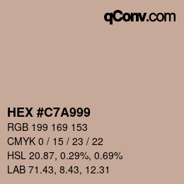 颜色代码: HEX #C7A999 | qconv.com