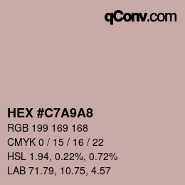 Color code: HEX #C7A9A8 | qconv.com