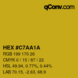 Color code: HEX #C7AA1A | qconv.com
