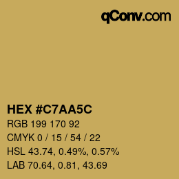 颜色代码: HEX #C7AA5C | qconv.com