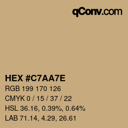 Color code: HEX #C7AA7E | qconv.com