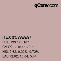 Color code: HEX #C7AAA7 | qconv.com