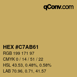 Color code: HEX #C7AB61 | qconv.com