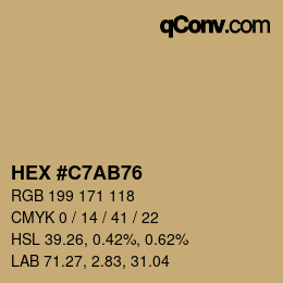 Color code: HEX #C7AB76 | qconv.com