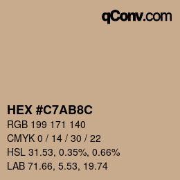Color code: HEX #C7AB8C | qconv.com