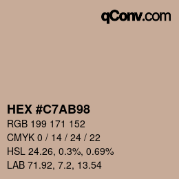 Farbcode: HEX #C7AB98 | qconv.com