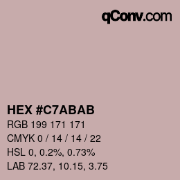 Color code: HEX #C7ABAB | qconv.com
