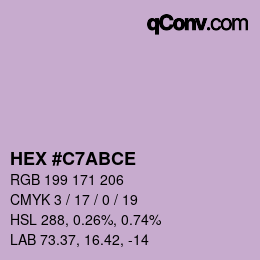 Color code: HEX #C7ABCE | qconv.com