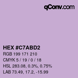 Color code: HEX #C7ABD2 | qconv.com