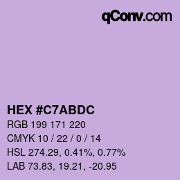 Color code: HEX #C7ABDC | qconv.com