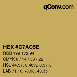 Code couleur: HEX #C7AC5E | qconv.com