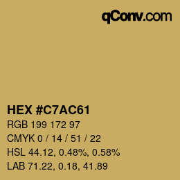 Color code: HEX #C7AC61 | qconv.com