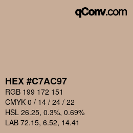 Color code: HEX #C7AC97 | qconv.com