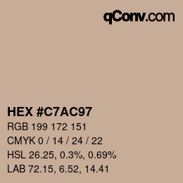 Color code: HEX #C7AC97 | qconv.com