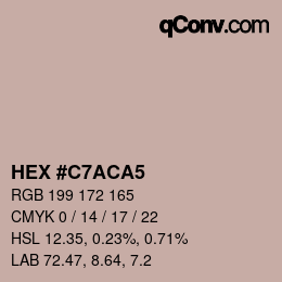 颜色代码: HEX #C7ACA5 | qconv.com