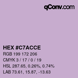 カラーコード: HEX #C7ACCE | qconv.com