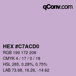 カラーコード: HEX #C7ACD0 | qconv.com