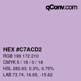 Color code: HEX #C7ACD2 | qconv.com