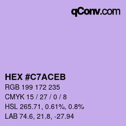 Color code: HEX #C7ACEB | qconv.com