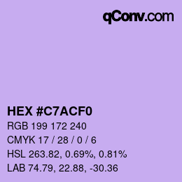 Color code: HEX #C7ACF0 | qconv.com