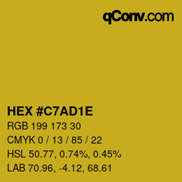 Color code: HEX #C7AD1E | qconv.com