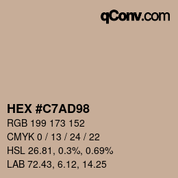 Color code: HEX #C7AD98 | qconv.com