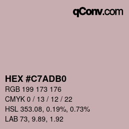 Color code: HEX #C7ADB0 | qconv.com