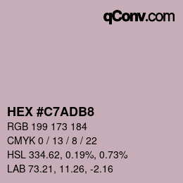 Color code: HEX #C7ADB8 | qconv.com