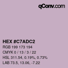 Color code: HEX #C7ADC2 | qconv.com