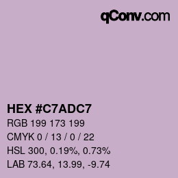 Color code: HEX #C7ADC7 | qconv.com