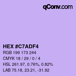 Color code: HEX #C7ADF4 | qconv.com