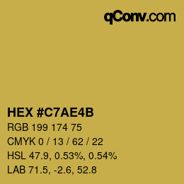 Color code: HEX #C7AE4B | qconv.com