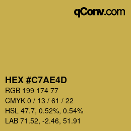 颜色代码: HEX #C7AE4D | qconv.com