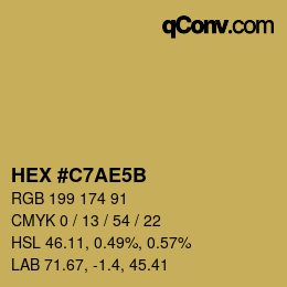 Color code: HEX #C7AE5B | qconv.com