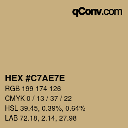 Color code: HEX #C7AE7E | qconv.com