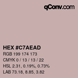 Farbcode: HEX #C7AEAD | qconv.com