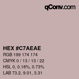 Farbcode: HEX #C7AEAE | qconv.com